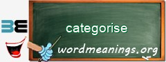 WordMeaning blackboard for categorise